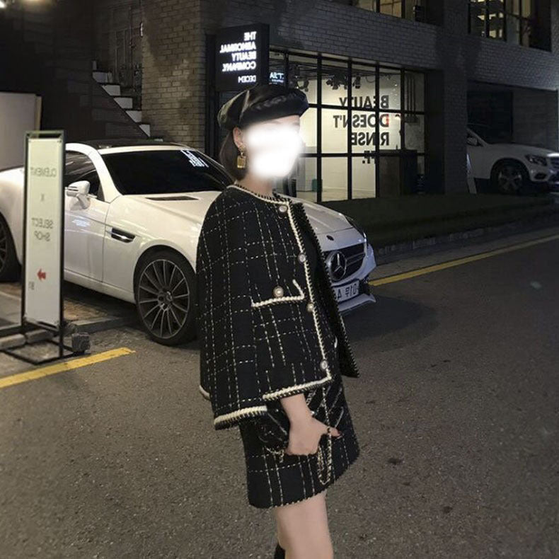 New Fall Tweed French Chic Skirt Two-Piece Suit