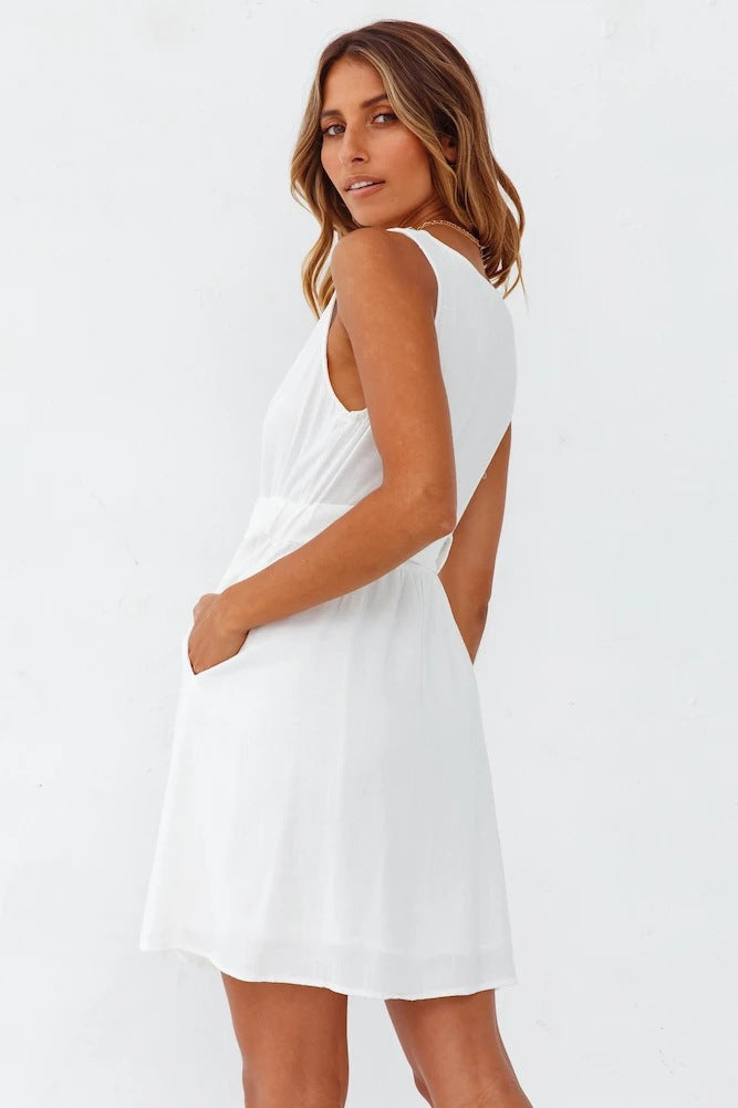 Francis Cotton Pocketed Button Down Shirt Dress