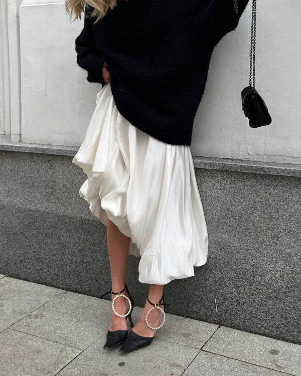 High-waisted vintage satin tutu skirt - Fashionpara