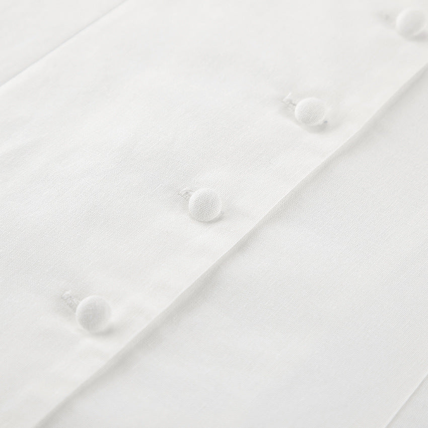 Linen Notch-Lapel Halter Button-Front Mini Dress 11