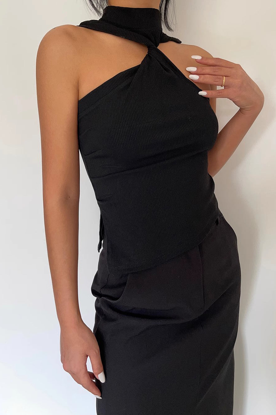 Crossover Sleeveless Tank Tops Fitted Halter Cami Tee Shirts