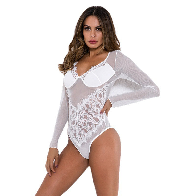 Black Long Sleeve Bodysuit  Fashionpara