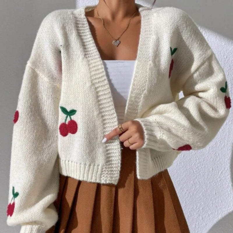 Elegant Embroidered Open Front Cardigan for Chic Style