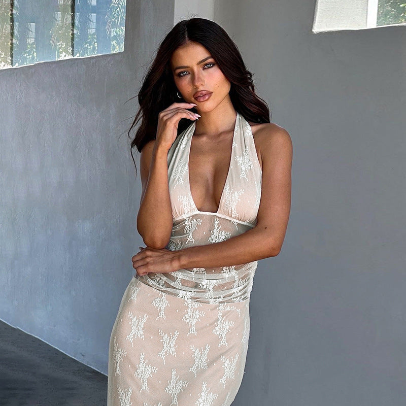 Lace Backless Slim Fit Bodycon Dress Party Dress