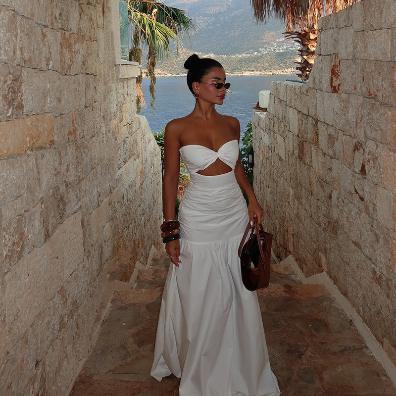 Cutout Strapless Beach Party Dress