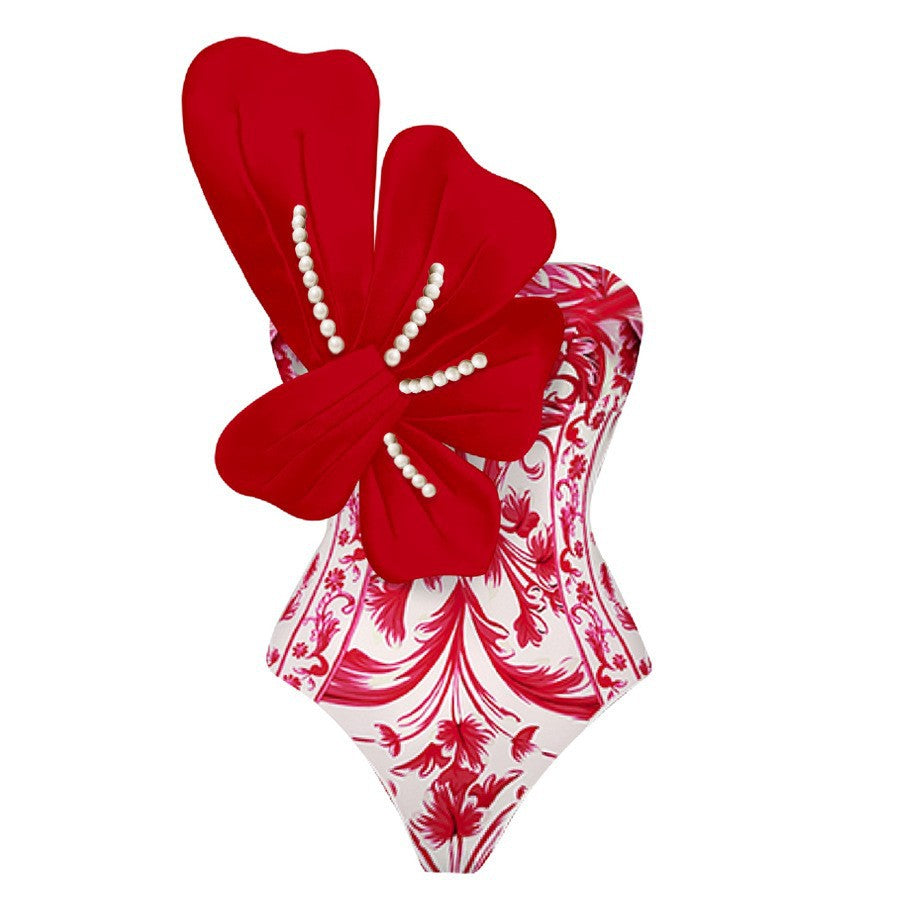 Pearl Swimsuit 2.0 - Red Printed