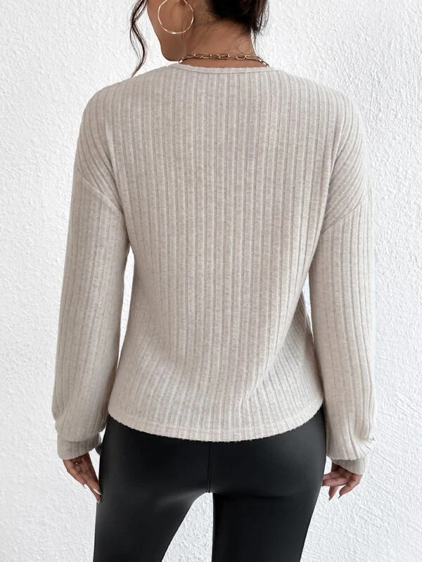 ShoptheCIC CozyKnit V-neck Crossover Pullover Sweater