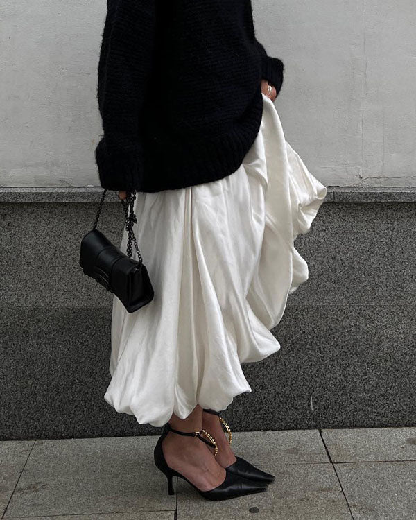 High-waisted vintage satin tutu skirt - Fashionpara