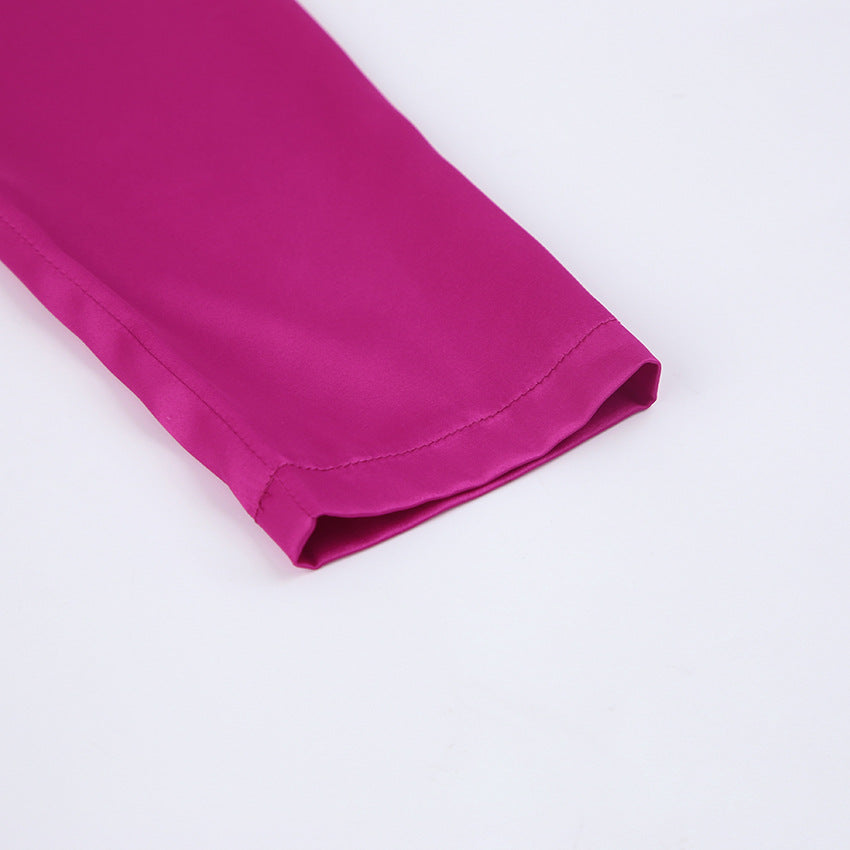 Didi Satin Drape Mini Dress - Bright Fuchsia