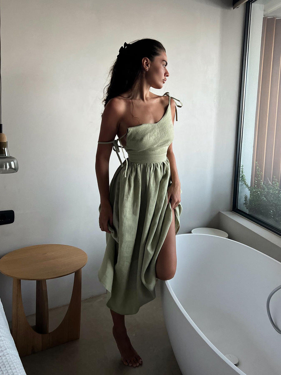 Crochet Cutie Linen Maxi Dress - Fashionpara