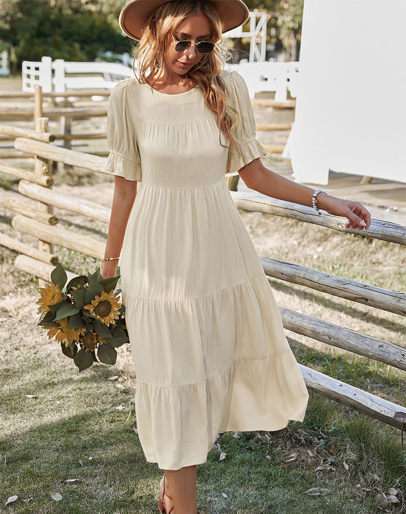 Vinyasa Smocked Swiss Dot Maxi Dress - Fashionpara