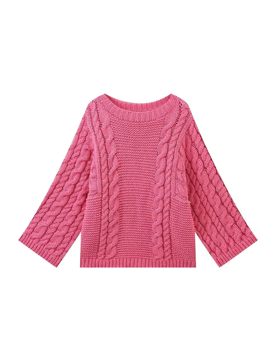 Golden Rhine Knitted Bell Sleeve Sweater in Soft Cozy Style