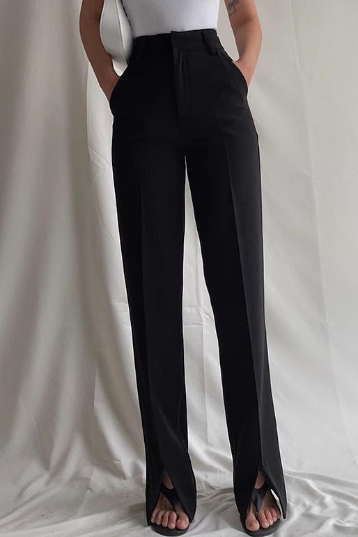 Nature High Waist Split Hem Pants