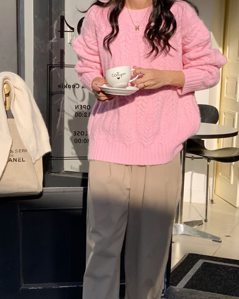 Wheat Twist Knitted Pullover Sweater for Cozy Elegance