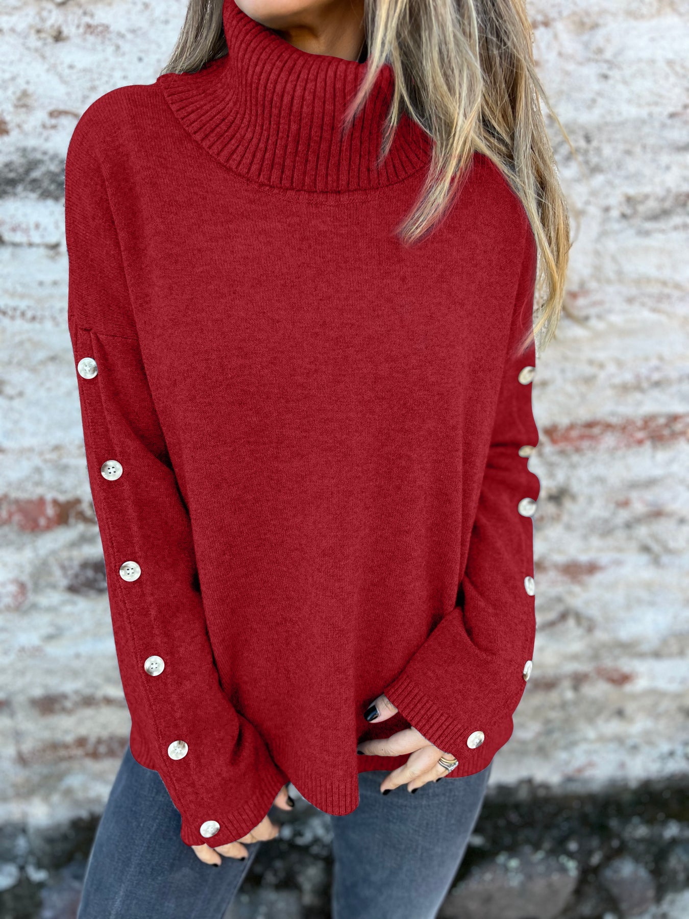 ShoptheCIC Turtleneck Long Sleeve Sweater for Stylish Comfort
