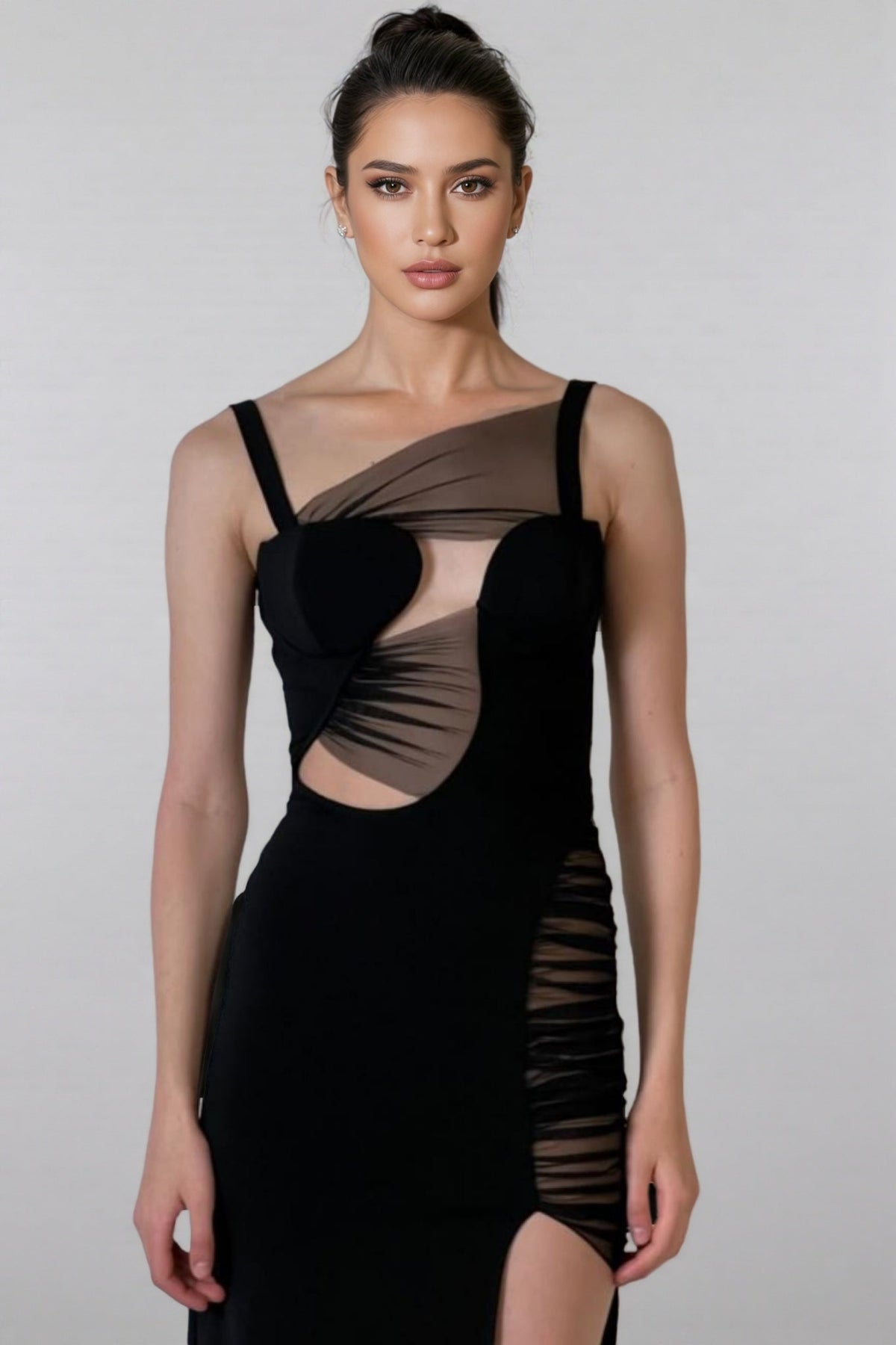 Brielle Mesh Bandage Midi Dress - View 5