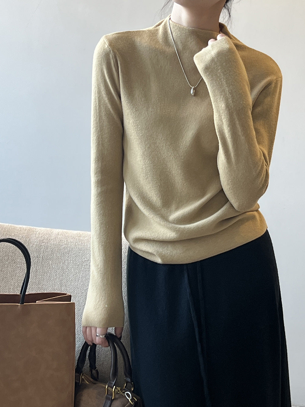 Brushed Soft Touch Half Turtleneck Sweater for Comfort