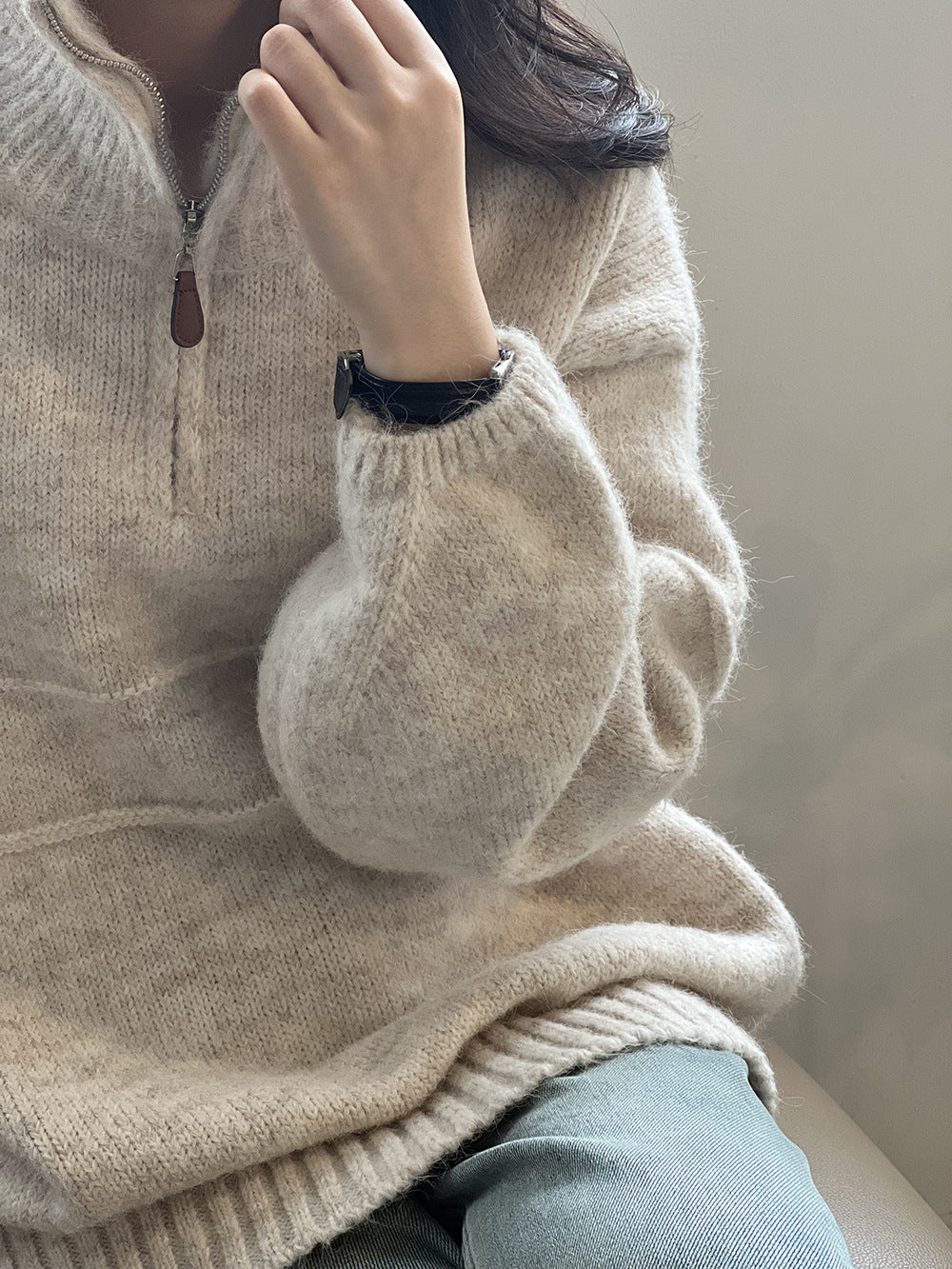 Soft Touch Half-Zip Turtleneck Sweater for Effortless Style