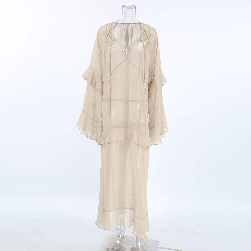 Ronnie Sheer Dress - Khaki