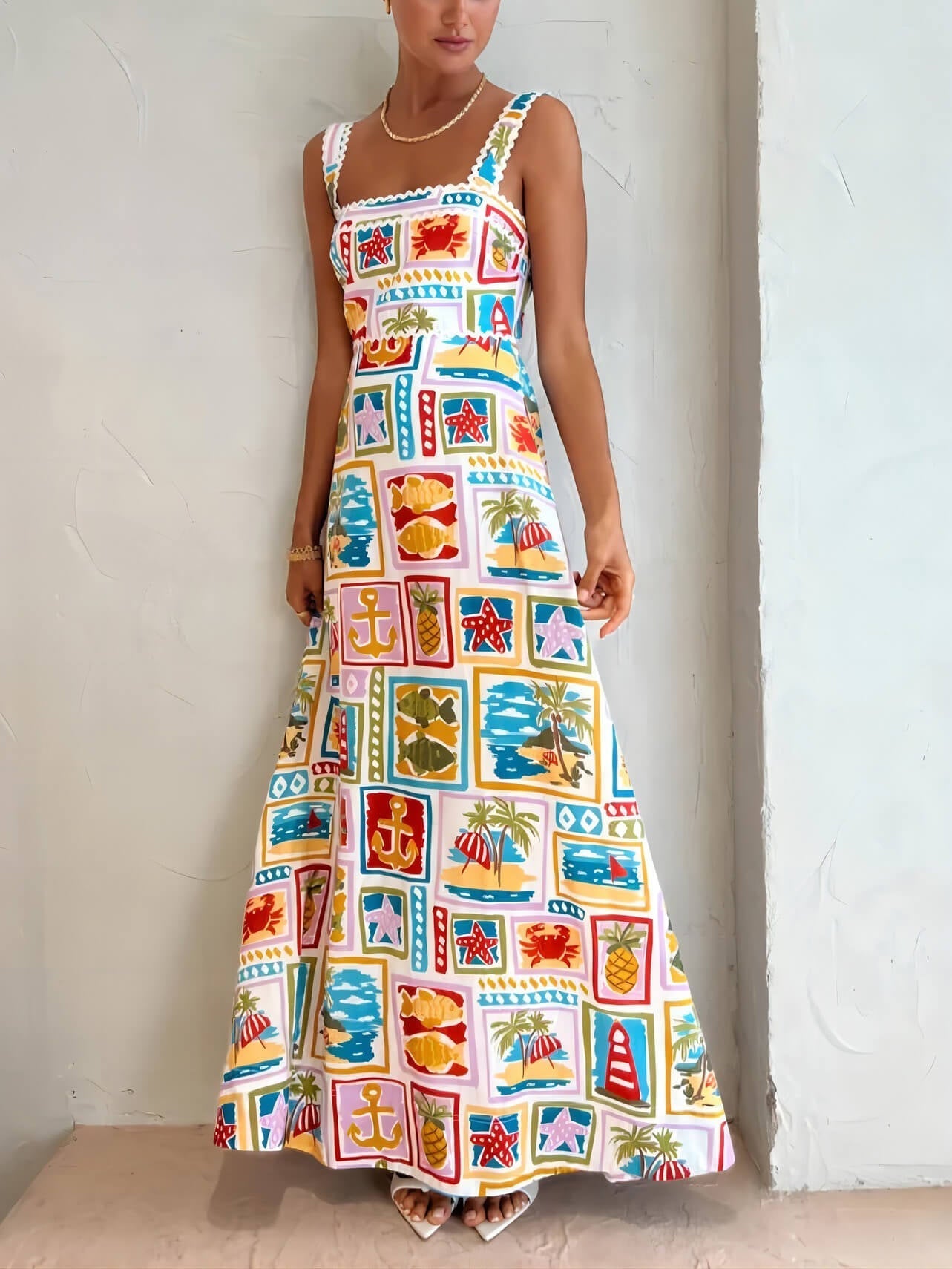 Personalized Graffiti Strap Sexy Lace Midi Dress - Fashionpara