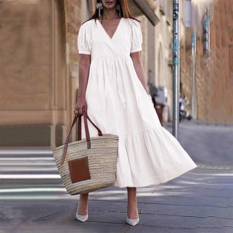 Follow My Lead Tiered Maxi Dress - Off White - Fashionpara