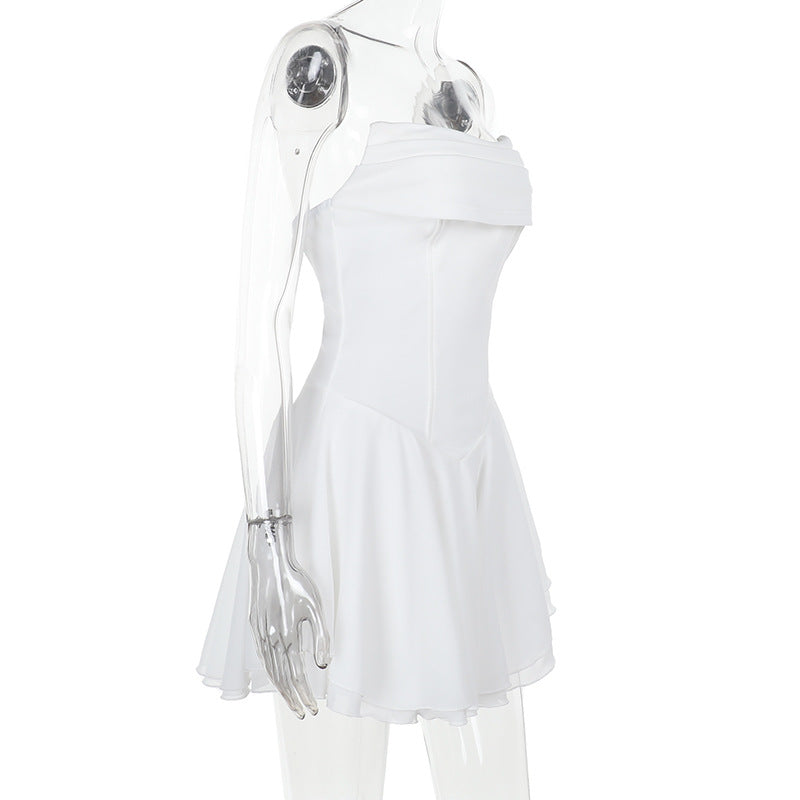 Fring Tube Dress - White