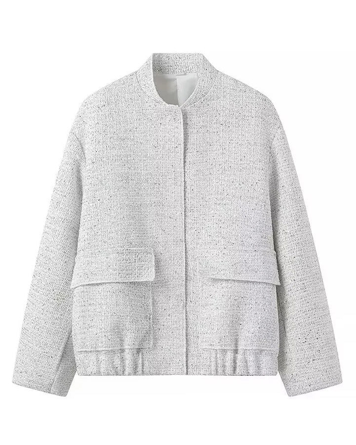 Aspen Gold Sequined Stand-Up Collar Coat for Chic Style