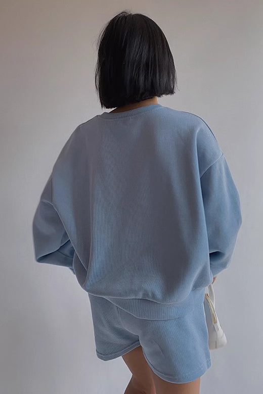 Orro Shop Stylish Long Sleeve Sweater and Shorts Set