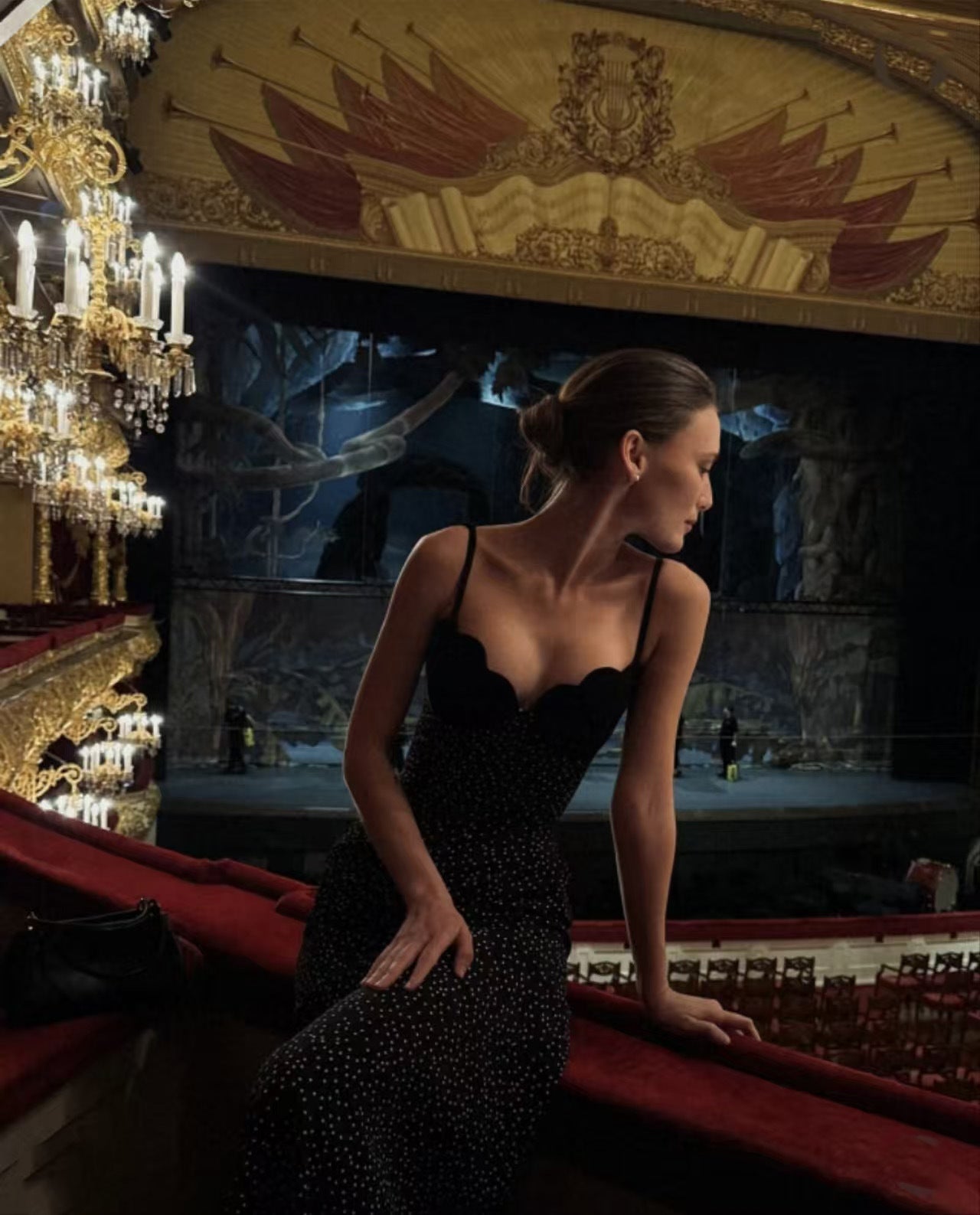 Inkwave Midi Dress - Black