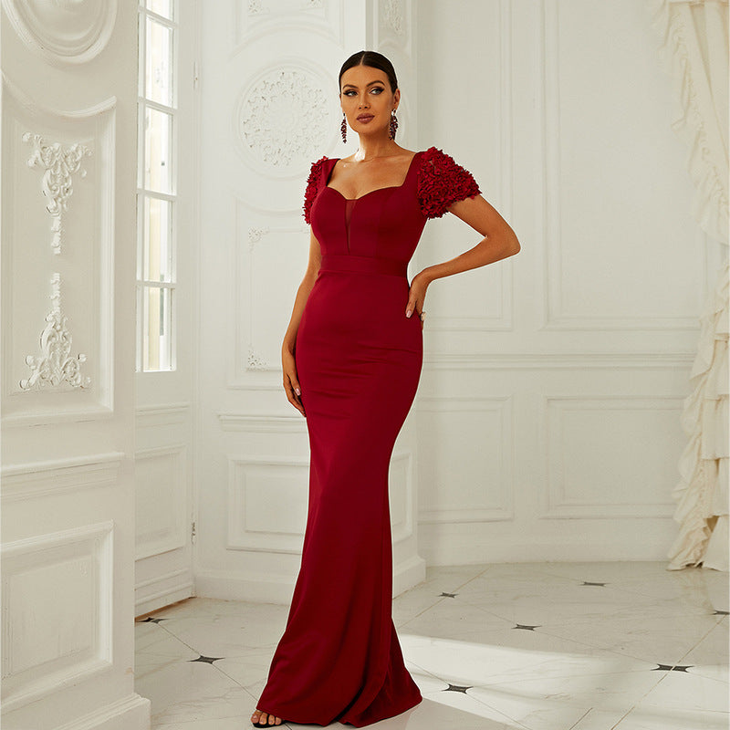 High Waist Short Sleeve Office Tight Midi Dress - View 4