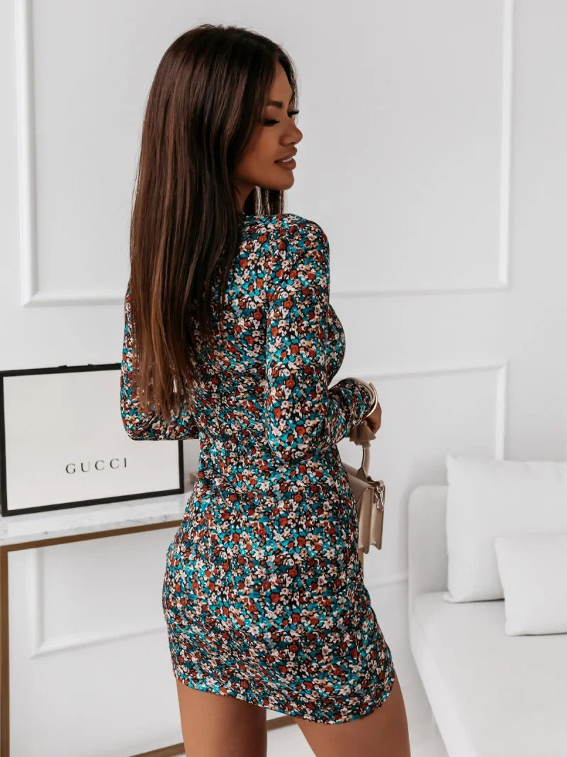 Lasting Lover Floral Ruffle Wrap Dress