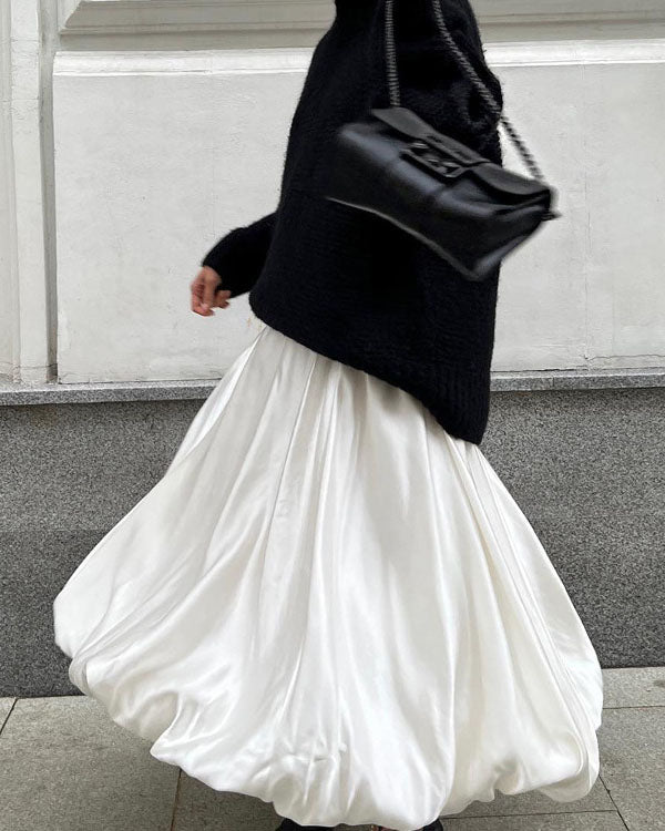 High-waisted vintage satin tutu skirt - Fashionpara