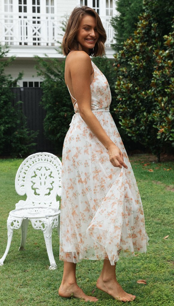 Melancholy Floral Smocked Midi Dress