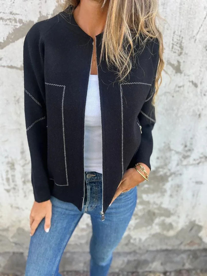 Tailored Slim Woolen Cropped Jacket for Effortless Style