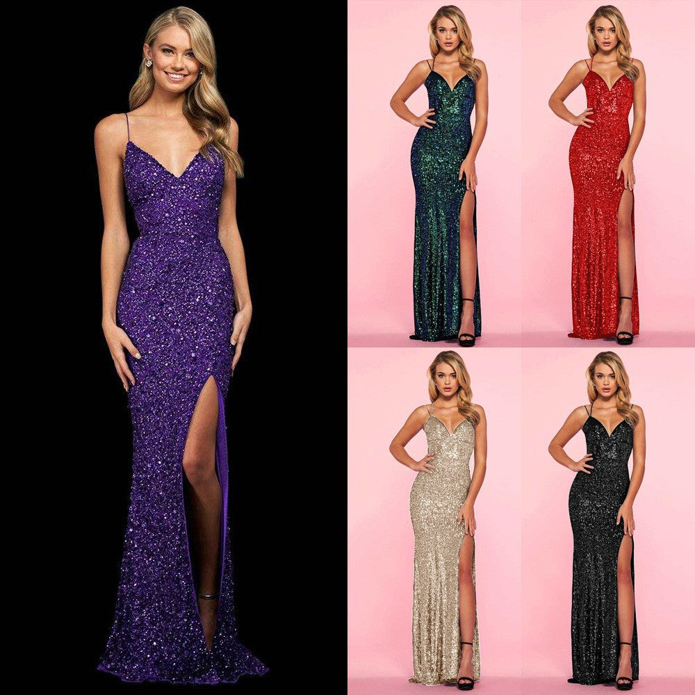 Taya Open Back Sequin Dress - Fashionpara