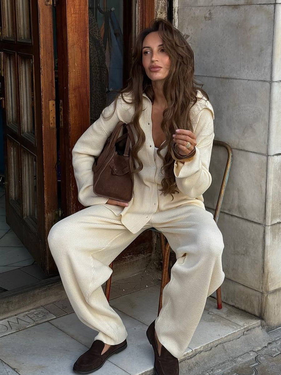 Edinburgh Royal Mile Elegant Knitted Coat and Trousers Set