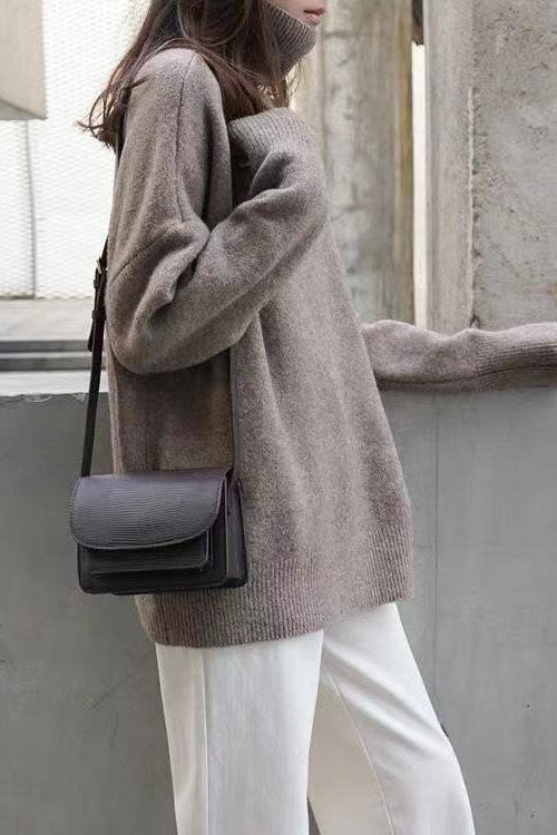 ShoptheCIC Cozy Loose Fit Turtleneck Knitted Sweater