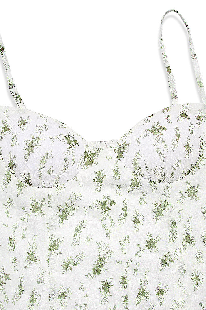 Ditsy Floral Sweetheart Strappy Bodycon Mini Dress 14