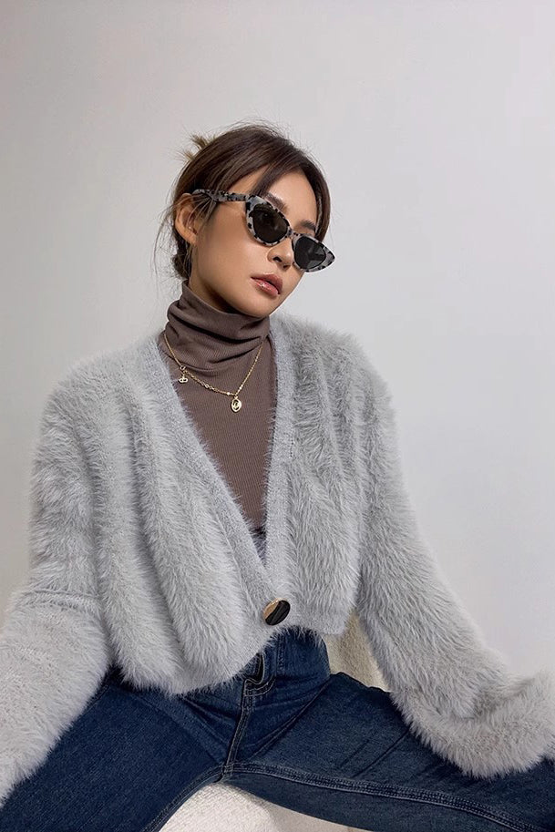 Orro Shop Single Button Cardigan Sweater for Effortless Style