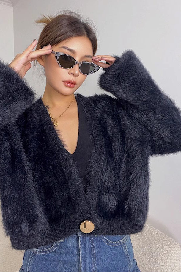 Orro Shop Single Button Cardigan Sweater for Effortless Style