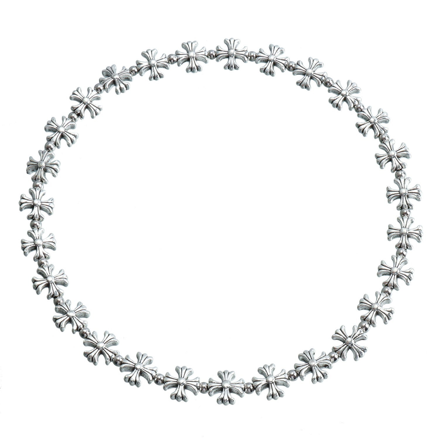 K Cross Heart Vintage Elastic Necklace White Halloween