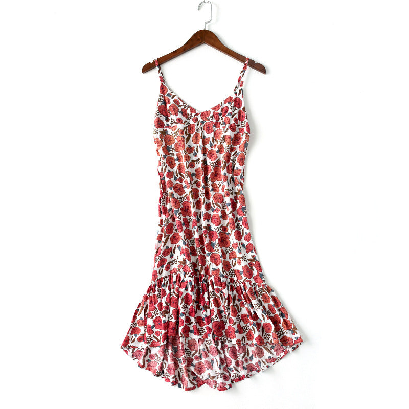 Floral Print Ruffle Hem Mini Dress  Fashionpara