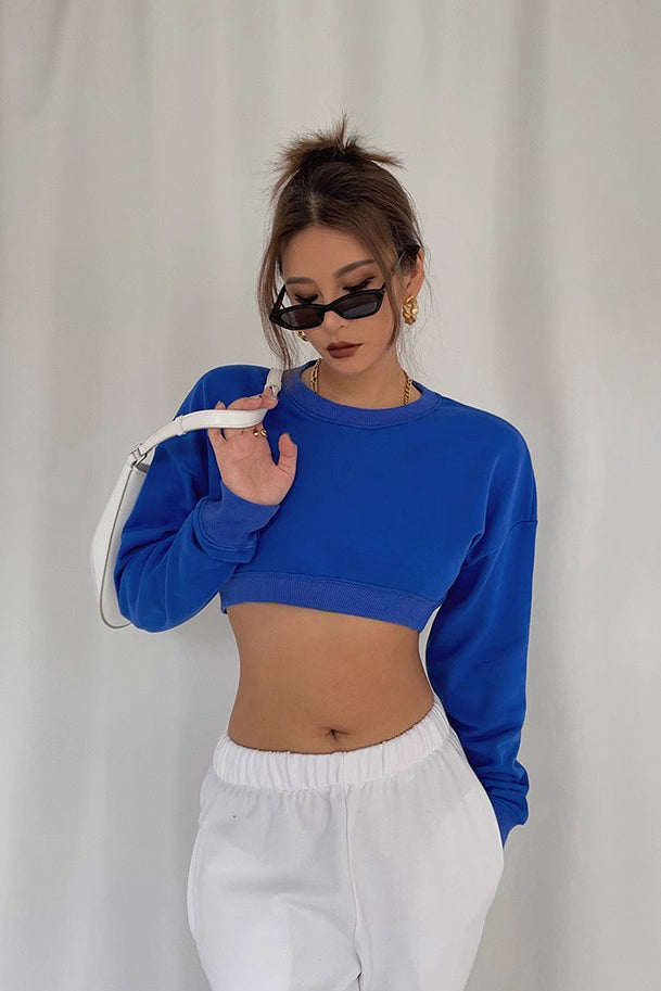 Chic Ribbed Long Sleeve Crop Sweater for Effortless Style