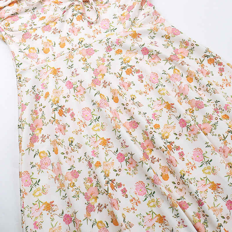 Floral Print Sweetheart Corset Flared Maxi Dress 18