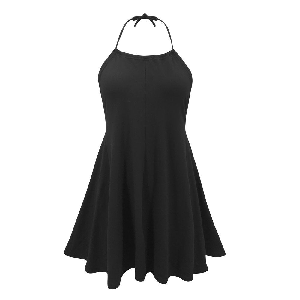Halter Neck Sleeveless Swing Mini Dress