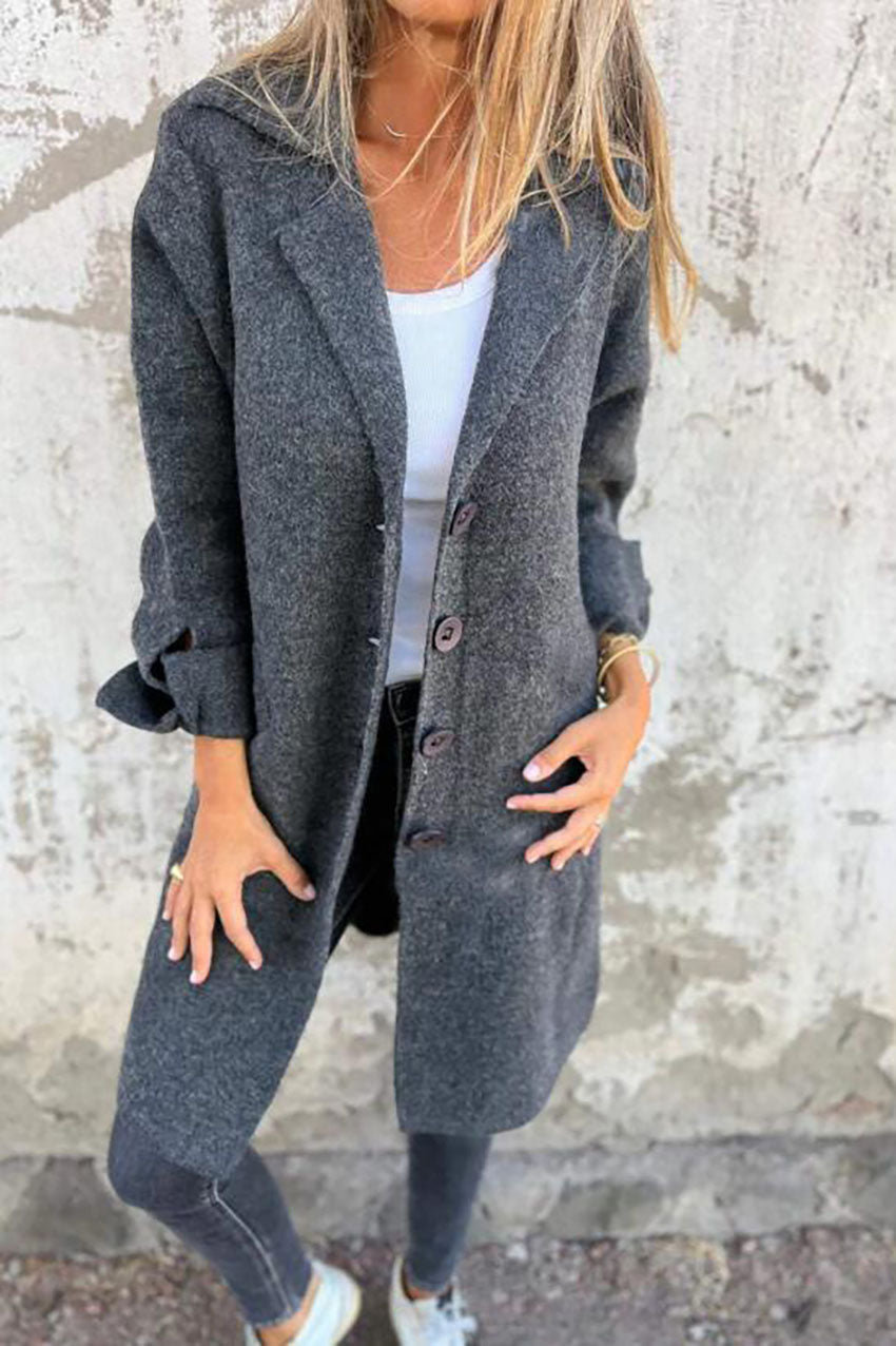 Elevate Your Style with a Classic Mid-Length Lapel Coat