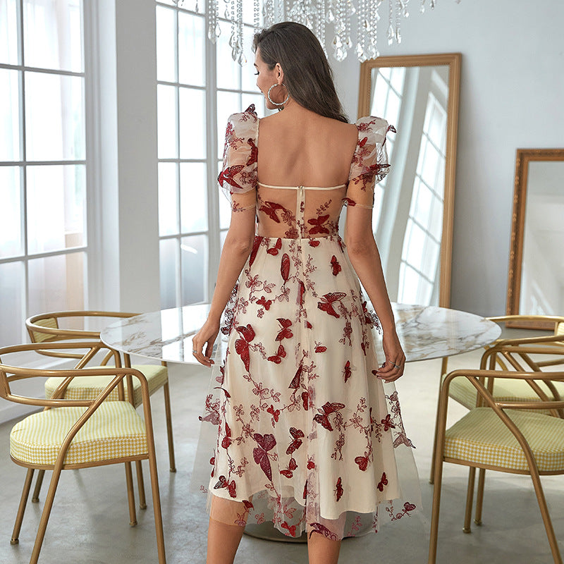 Floral Pattern V-Neck Sleeveless Midi Dress - View 4