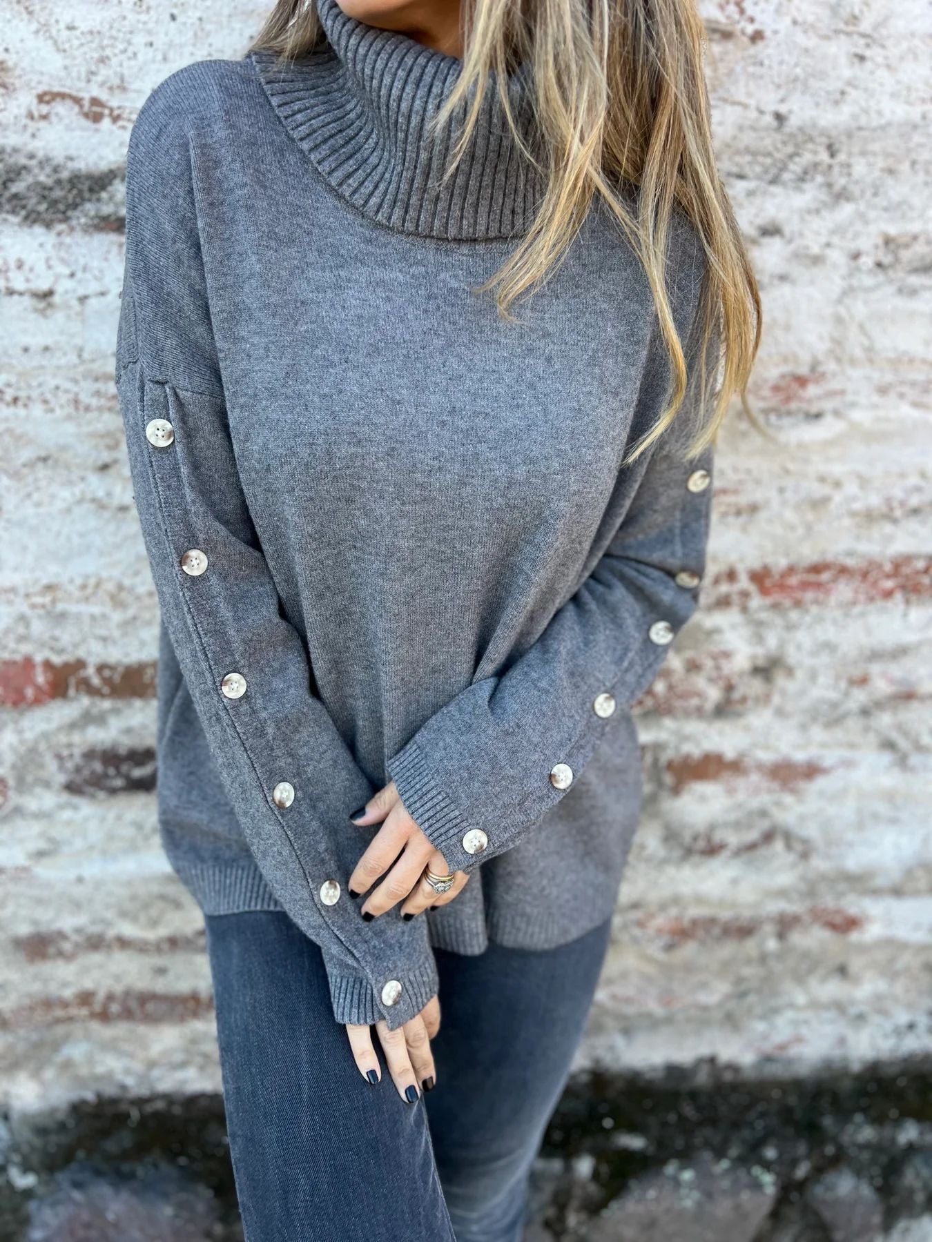 ShoptheCIC Turtleneck Long Sleeve Sweater for Stylish Comfort