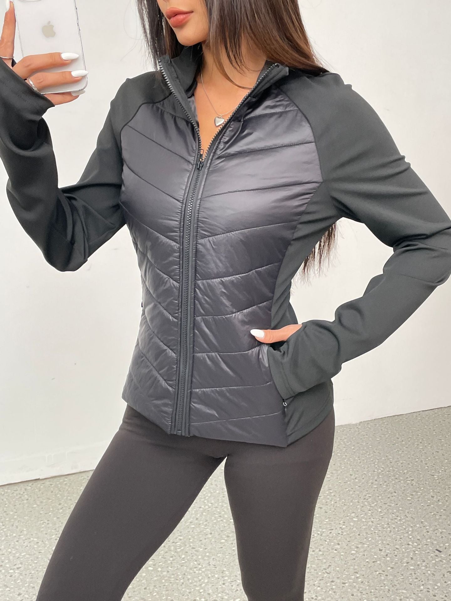 Elevate Your Style with Black Slim Patchwork Cotton Coat