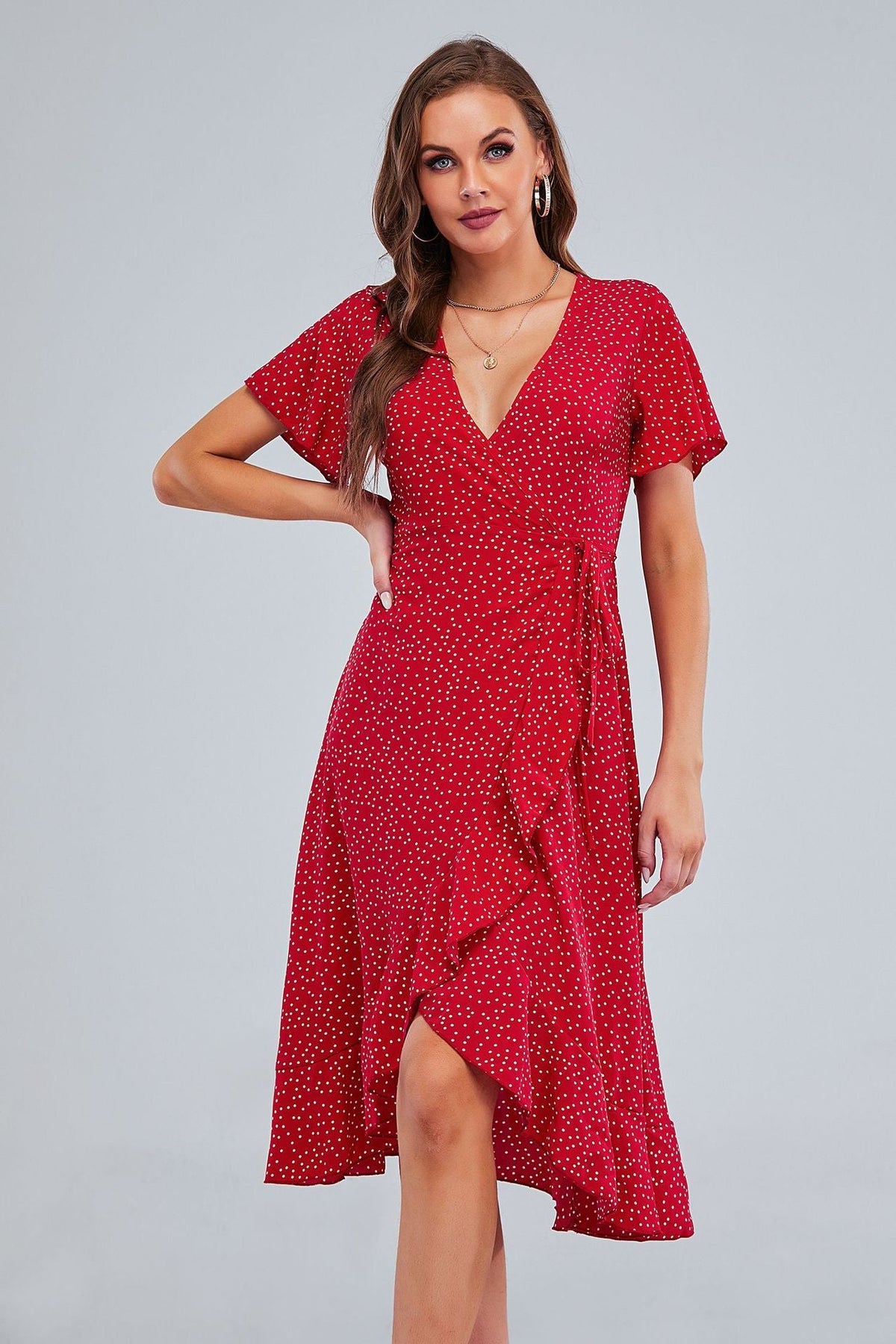 Rejoice Metallic Detailed Wrap Maxi Dress - Magenta - FINAL SALE